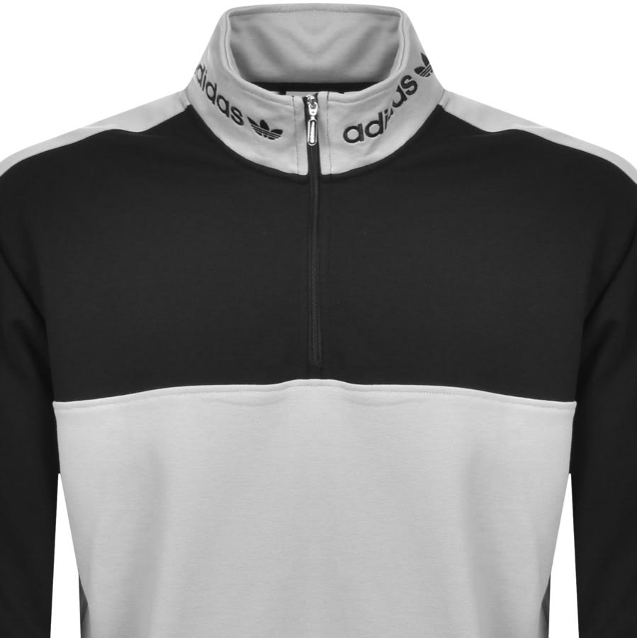 Alternative Image for Productadidas Originals Half Zip Sweatshirt Grey2